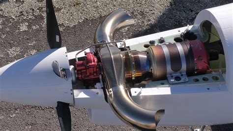 high-detail shot of 5kg Taurus turbine engine mounted inside RC model