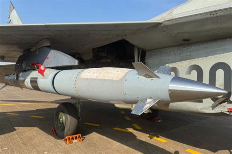 high-resolution view of lora missile on static su-30mki display during air expo