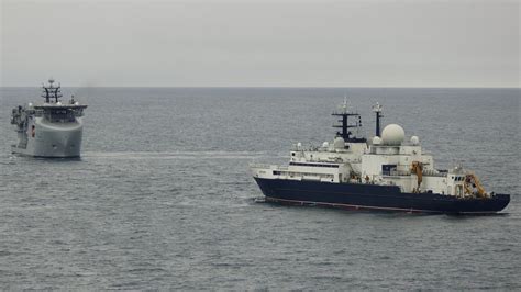 HMS Astute surfacing during surveillance of Russian Navy’s Yantar intelligence vessel