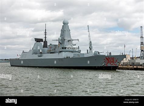 HMS Dragon Type 45 destroyer launching Sea Viper missile during air defence exercise