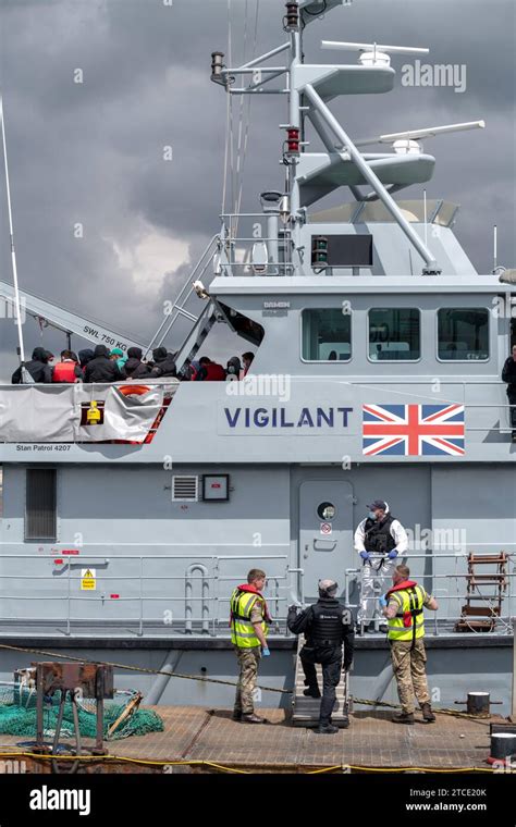 HMS Vigilant emerging from sea trials