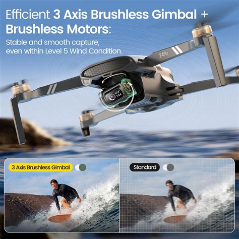 Holy Stone HS900 drone showcasing its 3-axis camera gimbal system in flight