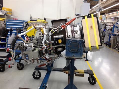 Honeywell APU mounted for testing at aerospace manufacturing facility