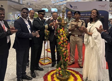 hyderabad airport ethiopian airlines inaugural ribbon cutting ceremony
