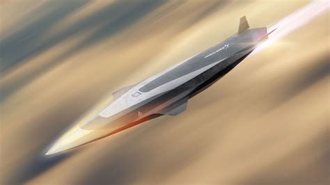 Hypersonic jet rendering flying over Atlantic Ocean with simulated flight path from NYC to London