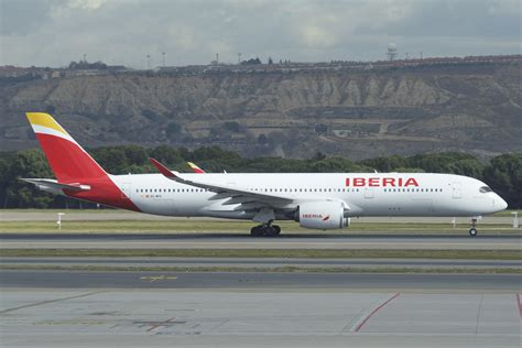 iberia airbus a350 and a330 fleet at madrid barajas airport
