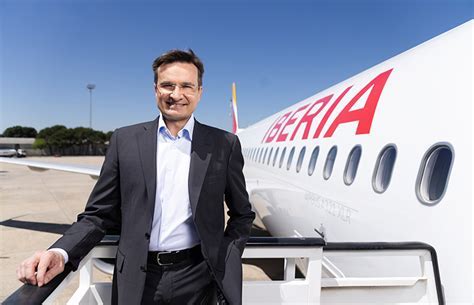 Iberia CEO Marco Sansavini presenting 2030 Flight Plan in Madrid headquarters