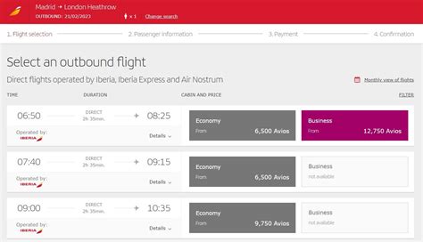 iberia plus avios account showing reward chart