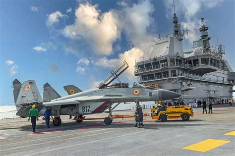 Indian Navy aircraft carrier INS Vikrant sailing Arabian Sea