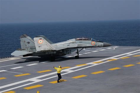 Indian Navy MiG-29K operating from INS Vikrant flight deck
