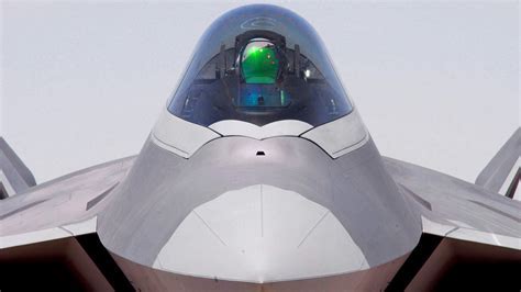 infrared search and track sensor pod mounted under F-22 wing