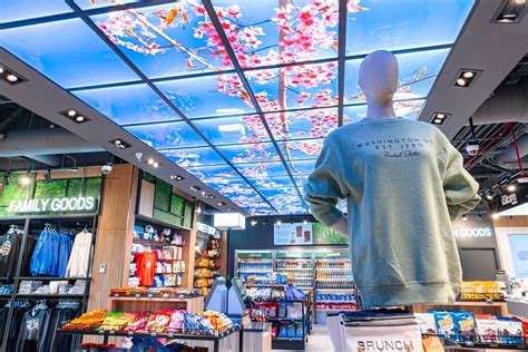 inside view of Paradies Lagardère retail shop in Savannah Airport with staff assisting customers