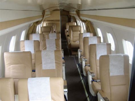 Interior cabin of Sunrise Airways Embraer 120ER on a regional flight