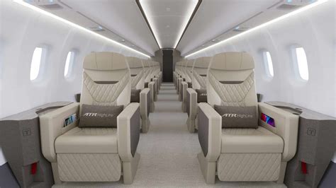 interior cabin view of new ATR 72-600 with UNI Air livery
