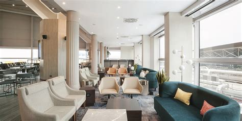 interior of a Plaza Premium airport lounge