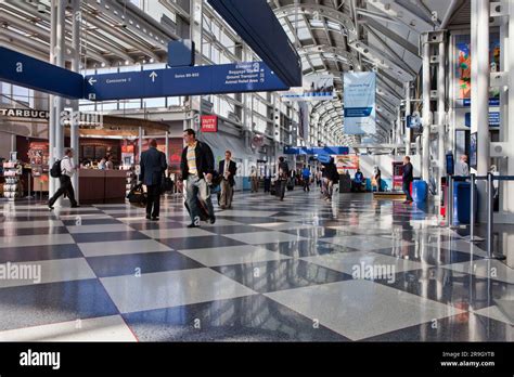 interior of Chicago O’Hare terminal showcasing upgraded check-in kiosks