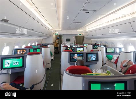 Interior of Ethiopian Airlines Cloud Nine business class cabin