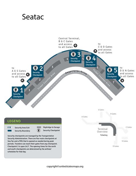 interior of seattle tacoma international airport with limited low-cost carrier signage