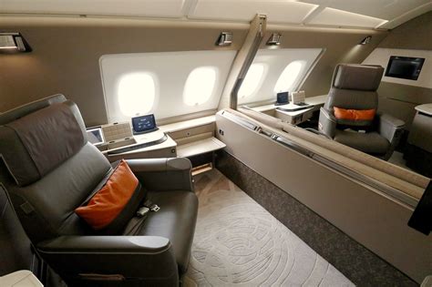 interior of singapore airlines airbus a380 first class suites