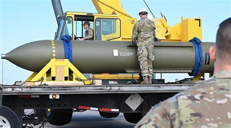 interior of Whiteman Air Force Base showcasing GBU-57 loading operations