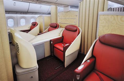Interior of XiamenAir Boeing 787 Business Class cabin
