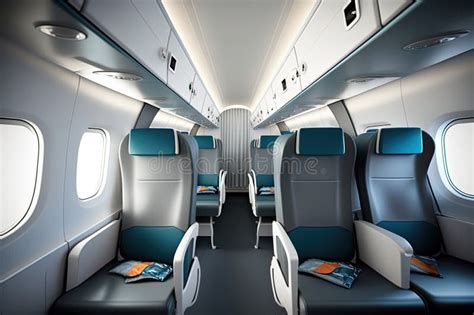 Interior view of a small 9-seater commuter aircraft cabin looking towards cockpit