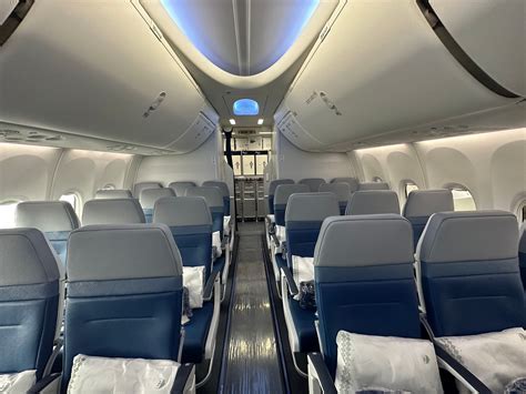interior view of Ethiopian Airlines Boeing 737 MAX 8 cabin on Hyderabad route