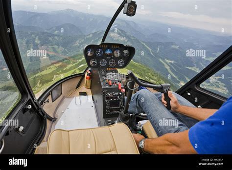 interior view of helicopter cockpit during Austin city tour
