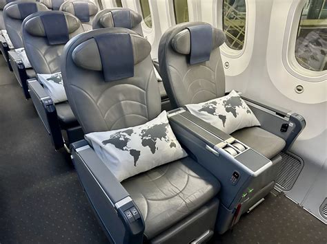 interior view of indigo 787-9 dreamliner stretch class cabin with passengers