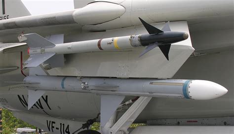 Internal weapons bay of F-22 showing AIM-120 and AIM-9X missiles