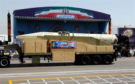 Iranian Khorramshahr missile at parade in Tehran