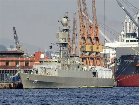 IRIS Dena Moudge-class Iranian frigate armed with Noor anti-ship missiles