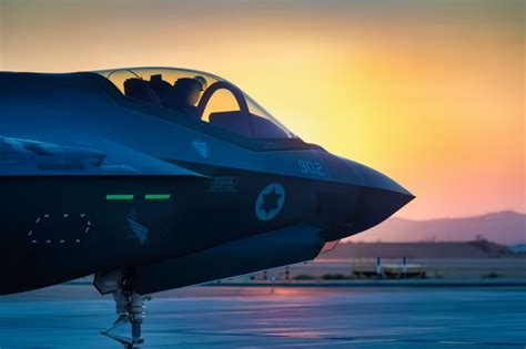 Israeli Air Force F-35I Adir stealth fighter taking off from Nevatim Airbase