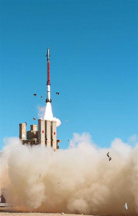 Israeli David’s Sling missile launch during live-fire test