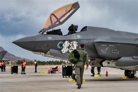 Israeli F-35I Adir in formation flight over Negev Desert