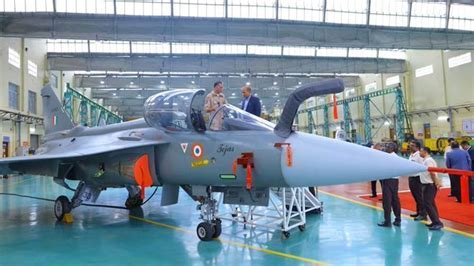 Israeli technician inspecting radar module for HAL Tejas at Elta facility