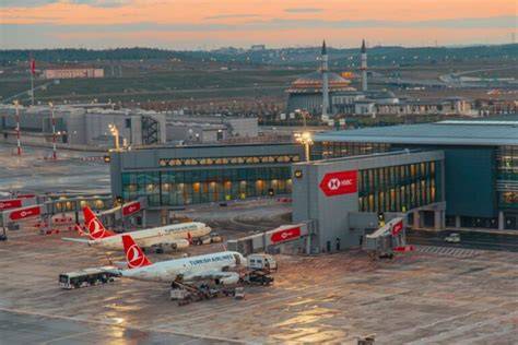 Istanbul Airport IST Turkish Airlines widebody aircraft terminal Turkey 2025