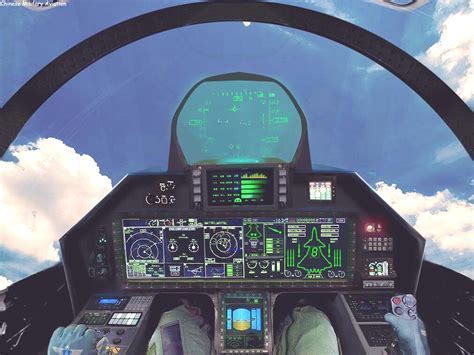J-20 cockpit interior showing advanced avionics and HUD