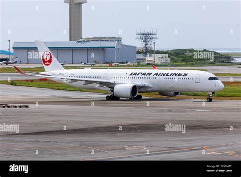 Japan Airlines A350-900 over Okinawa Naha Airport domestic route