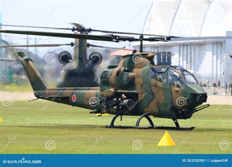 Japan Ground Self Defense Force AH-1 Cobra helicopter during island defense training