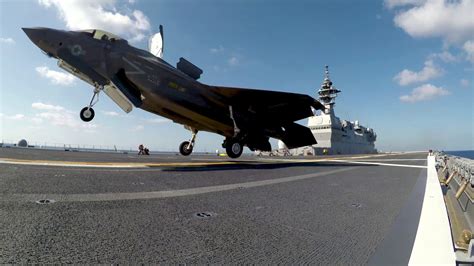 Japanese F-35B taking off from JS Izumo during joint drills with U.S. Navy