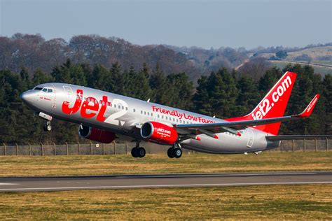 Jet2 aircraft taxiing at Manchester Airport
