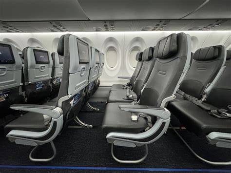 JetBlue Airbus A220-300 economy seats AC pair DEF trio wide cushions