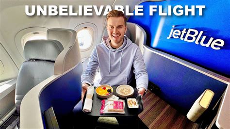JetBlue Mint dining service with plated meal and espresso