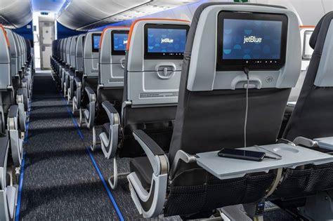 JetBlue passenger cabin during busy domestic flight operations