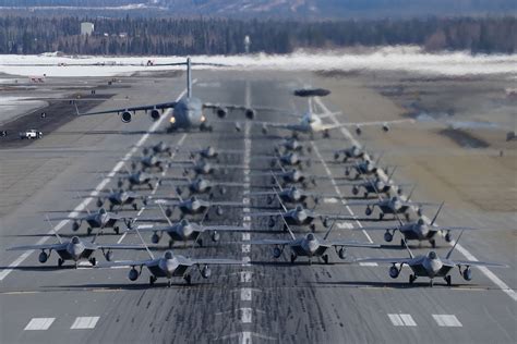 Joint Base Elmendorf-Richardson F-22 Raptor Alaska mountains