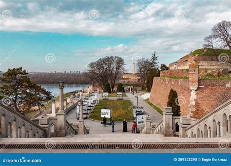 Kalemegdan Fortress overlooking the confluence of Sava and Danube rivers in Belgrade
