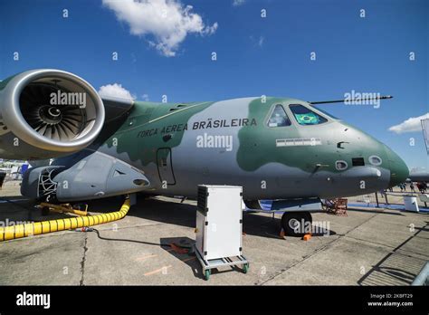 KC-390 in Brazilian Air Force livery taxiing on runway