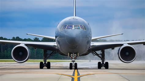 KC-46 Pegasus deploying countermeasure flares during training exercise