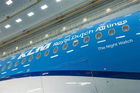 KLM Airbus A350-900 The Night Watch in full livery on the Toulouse flight line before delivery